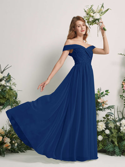 Carlyna Leona A-Line Royal Blue Embroidered Bridesmaid Dress Maxi Sleeveless Sweetheart Dress Side View 2 #color_royal-blue