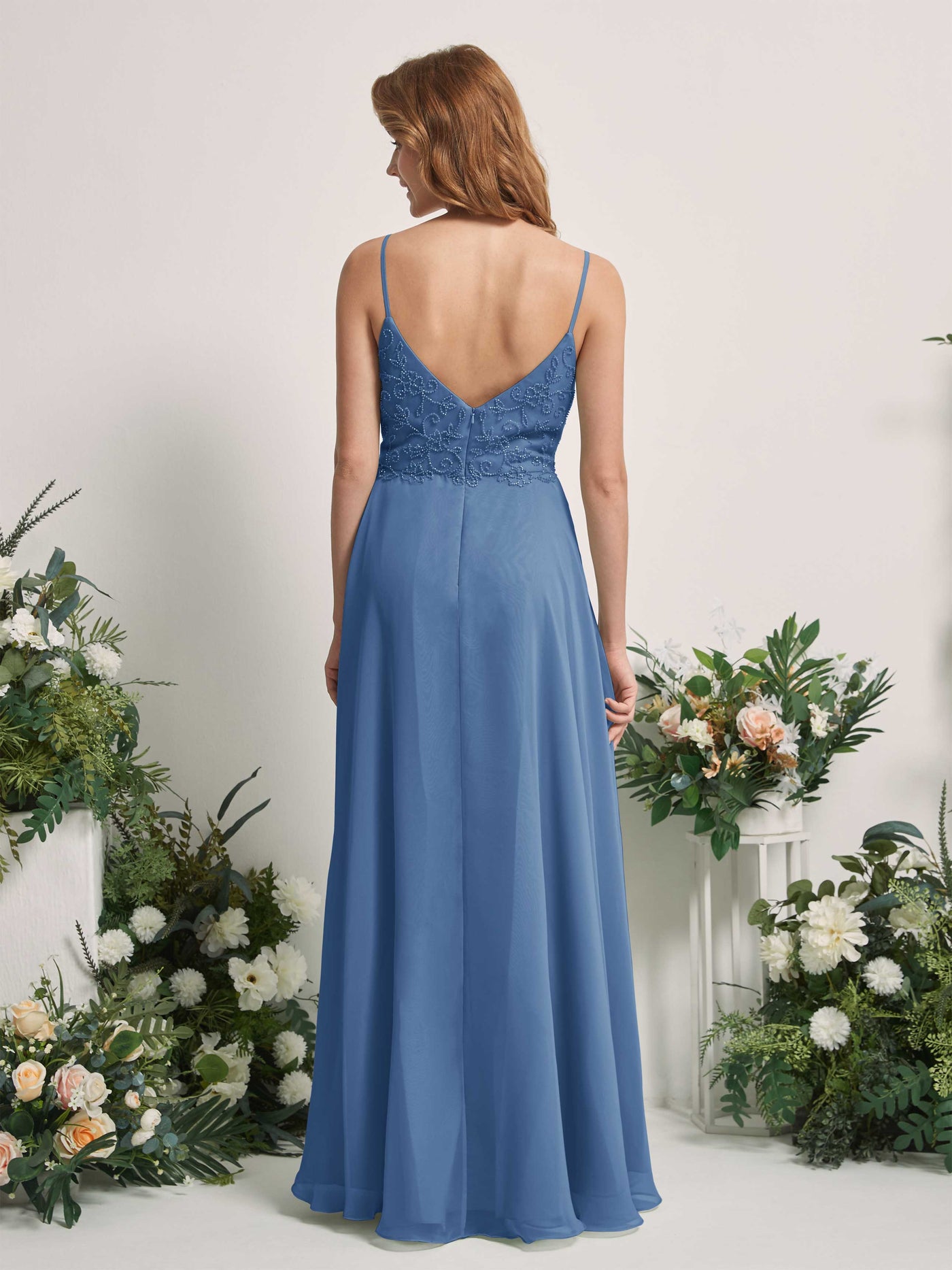 Dove Chiffon V-Neck Bridesmaid Dress A-Line Floor-Length | Carlyna Dove Chiffon V-Neck Bridesmaid Dress A-Line Floor-Length | Carlyna