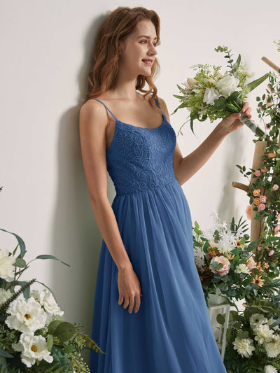 Carlyna Verna A-Line Dusty Blue Beaded Bridesmaid Dress Maxi Sleeveless Sweetheart Dress Side View 2 #color_dusty-blue