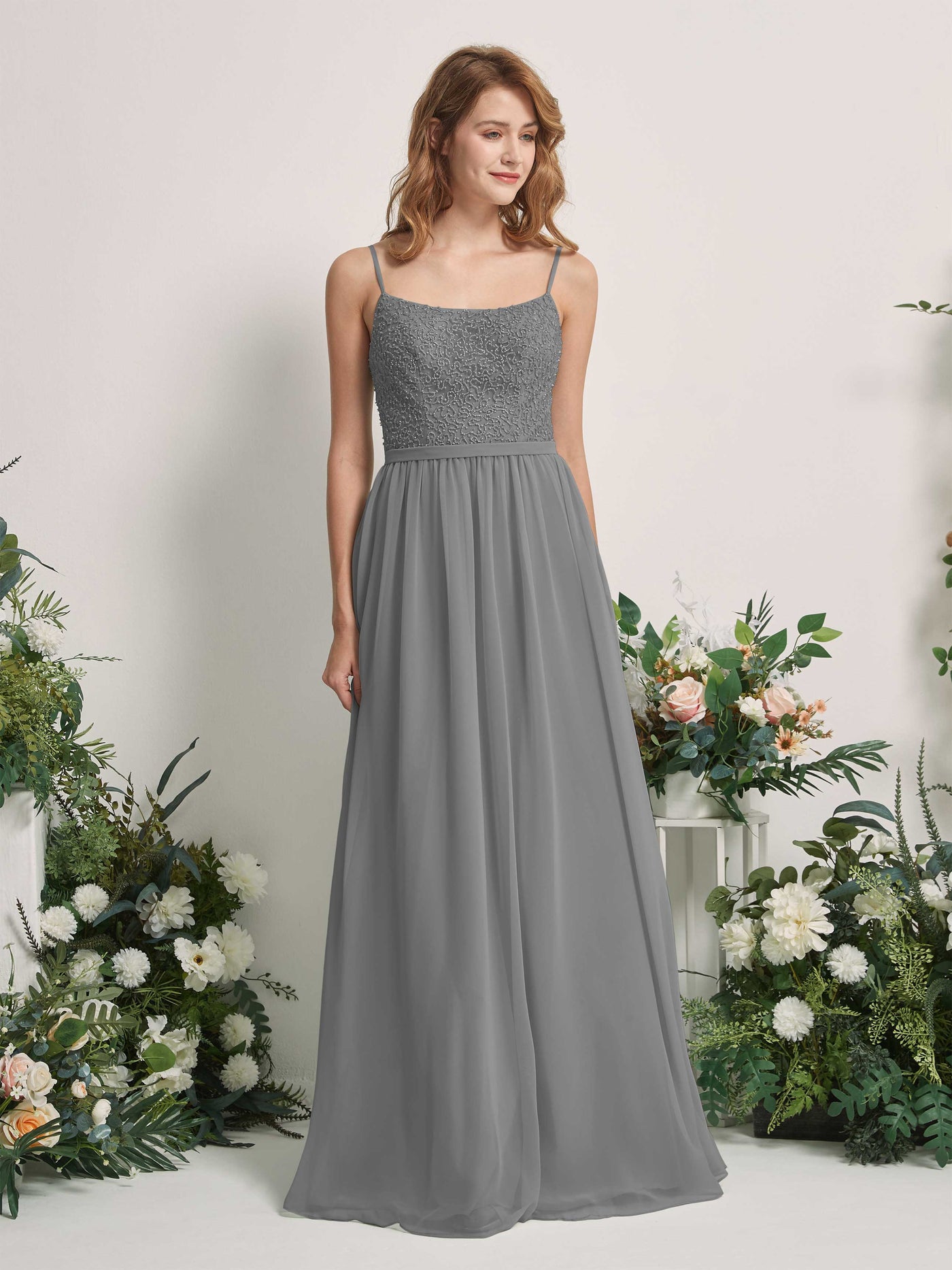 Steel Gray Bridesmaid Dresses A-line Open back Spaghetti-straps Sleeveless Dresses (83220120)#color_steel-gray