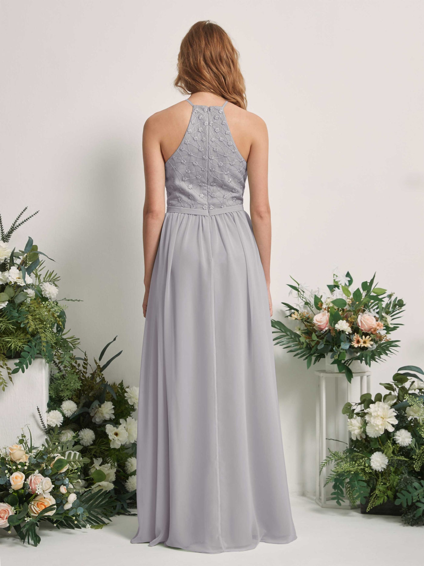 Dove Bridesmaid Dresses A-line Halter Sleeveless Chiffon Dresses (83220825)#color_dove