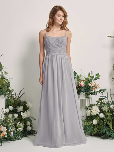 Carlyna Ursula A-Line Dove Beaded Bridesmaid Dress Maxi Sleeveless Sweetheart Dress Front View #color_dove