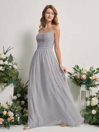 Carlyna Ursula A-Line Dove Beaded Bridesmaid Dress Maxi Sleeveless Sweetheart Dress Side View 2 #color_dove