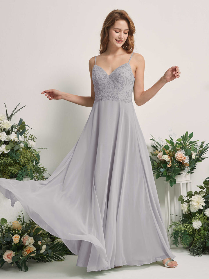 Dove Bridesmaid Dresses A-line Open back Spaghetti-straps Sleeveless Dresses (83221125)