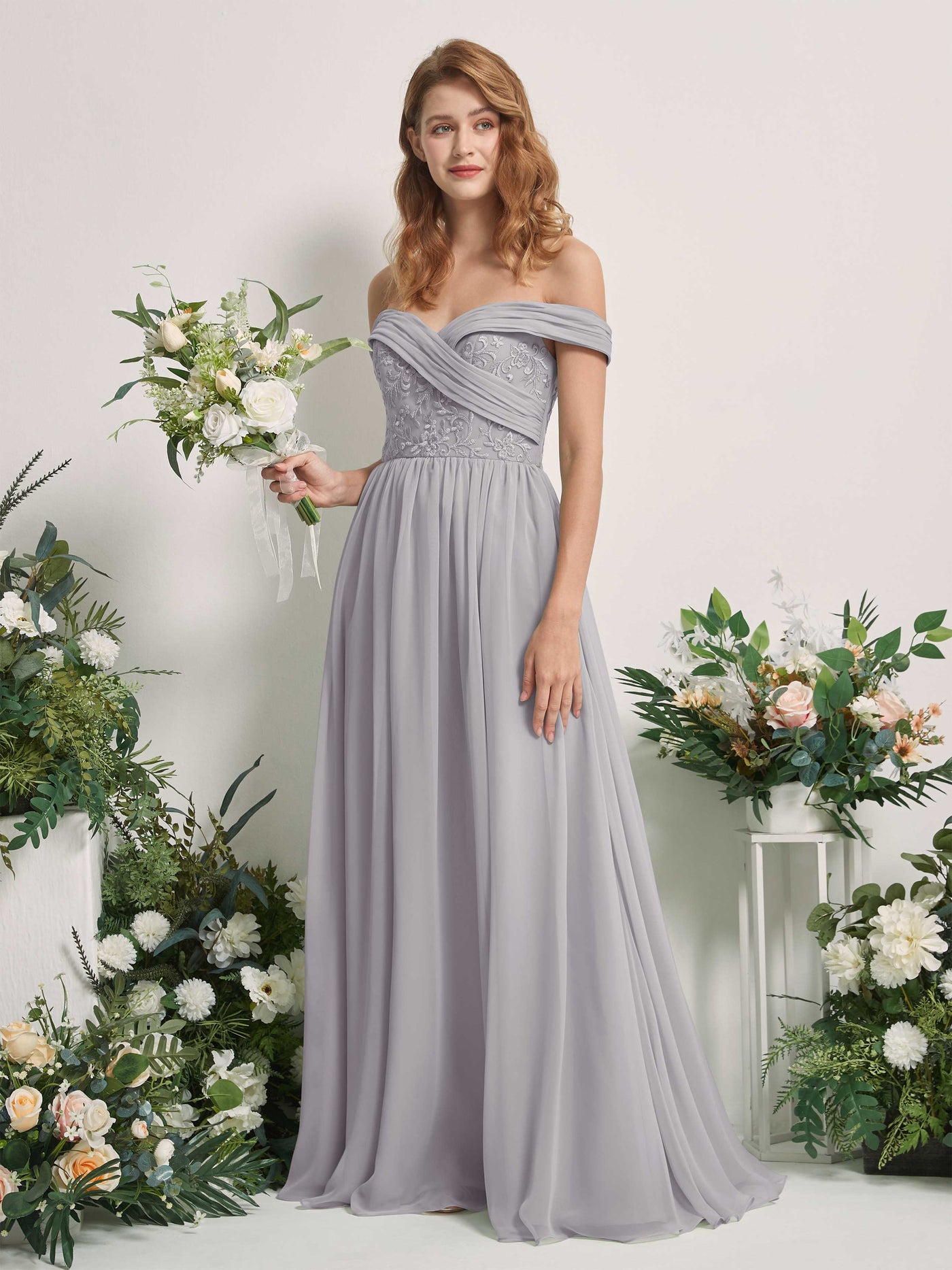 Dove Bridesmaid Dresses Ball Gown Off Shoulder Sleeveless Chiffon Dresses (83220425)#color_dove