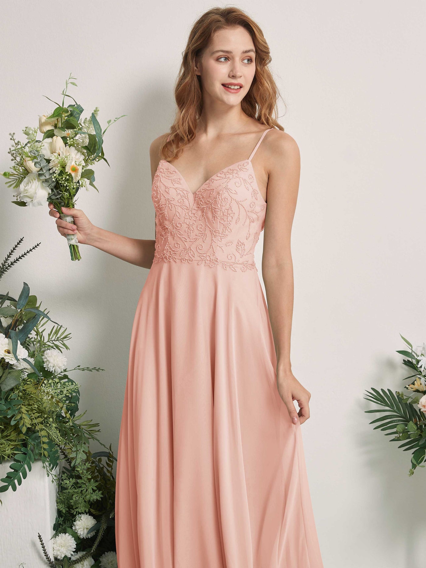 Pearl Pink Bridesmaid Dresses A-line Open back Spaghetti-straps Sleeveless Dresses (83221108)#color_pearl-pink