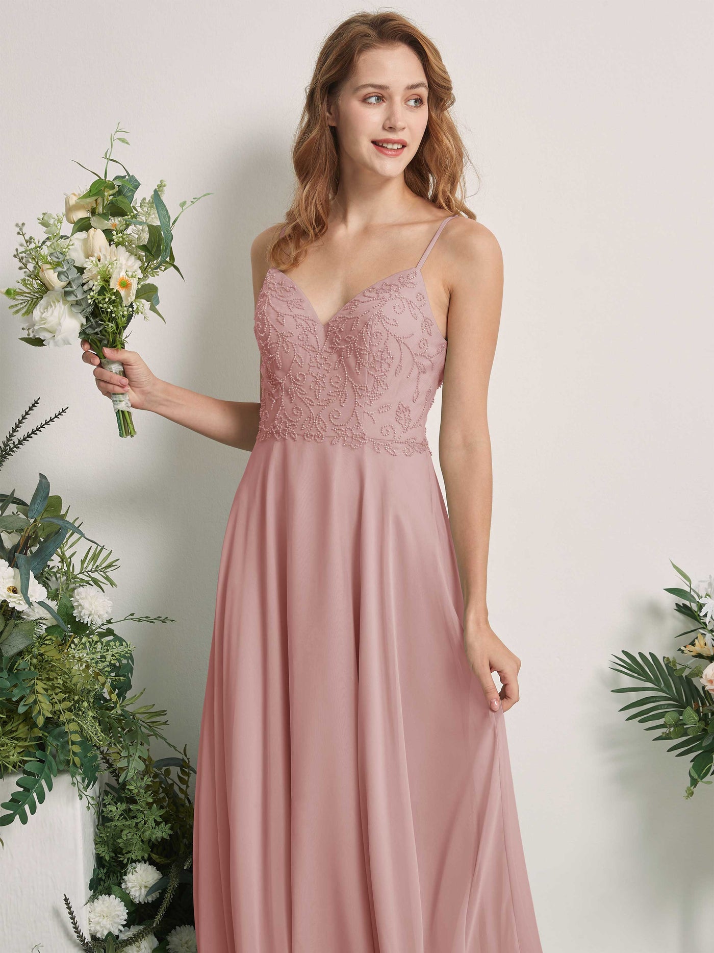 Dusty Rose Bridesmaid Dresses A-line Open back Spaghetti-straps Sleeveless Dresses (83221109)#color_dusty-rose