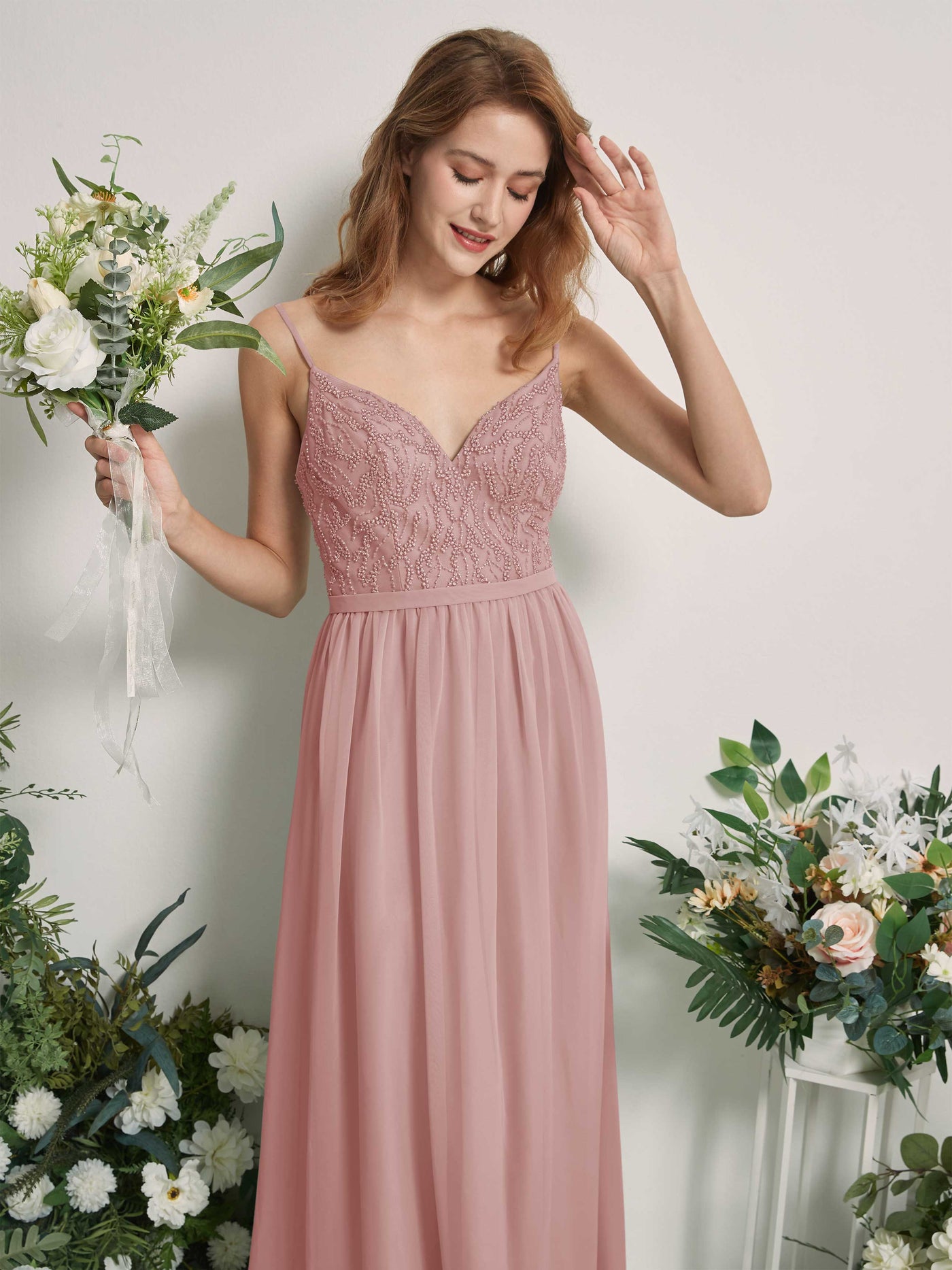 Dusty Rose Bridesmaid Dresses A-line Spaghetti-straps Sleeveless Chiffon Dresses (81226509)#color_dusty-rose