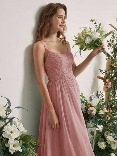 Carlyna Verna A-Line Dusty Rose Beaded Bridesmaid Dress Maxi Sleeveless Sweetheart Dress Side View 2 #color_dusty-rose