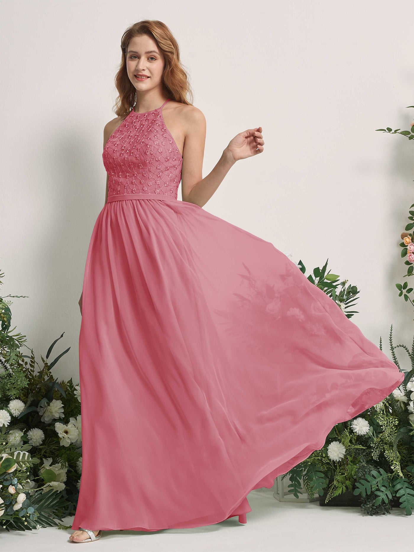 Desert Rose Bridesmaid Dresses A-line Halter Sleeveless Chiffon Dresses (83220811)#color_desert-rose