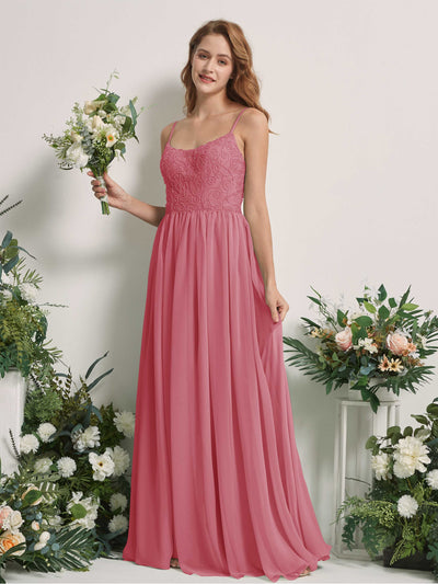 Carlyna Verna A-Line Desert Rose Beaded Bridesmaid Dress Maxi Sleeveless Sweetheart Dress Front View #color_desert-rose
