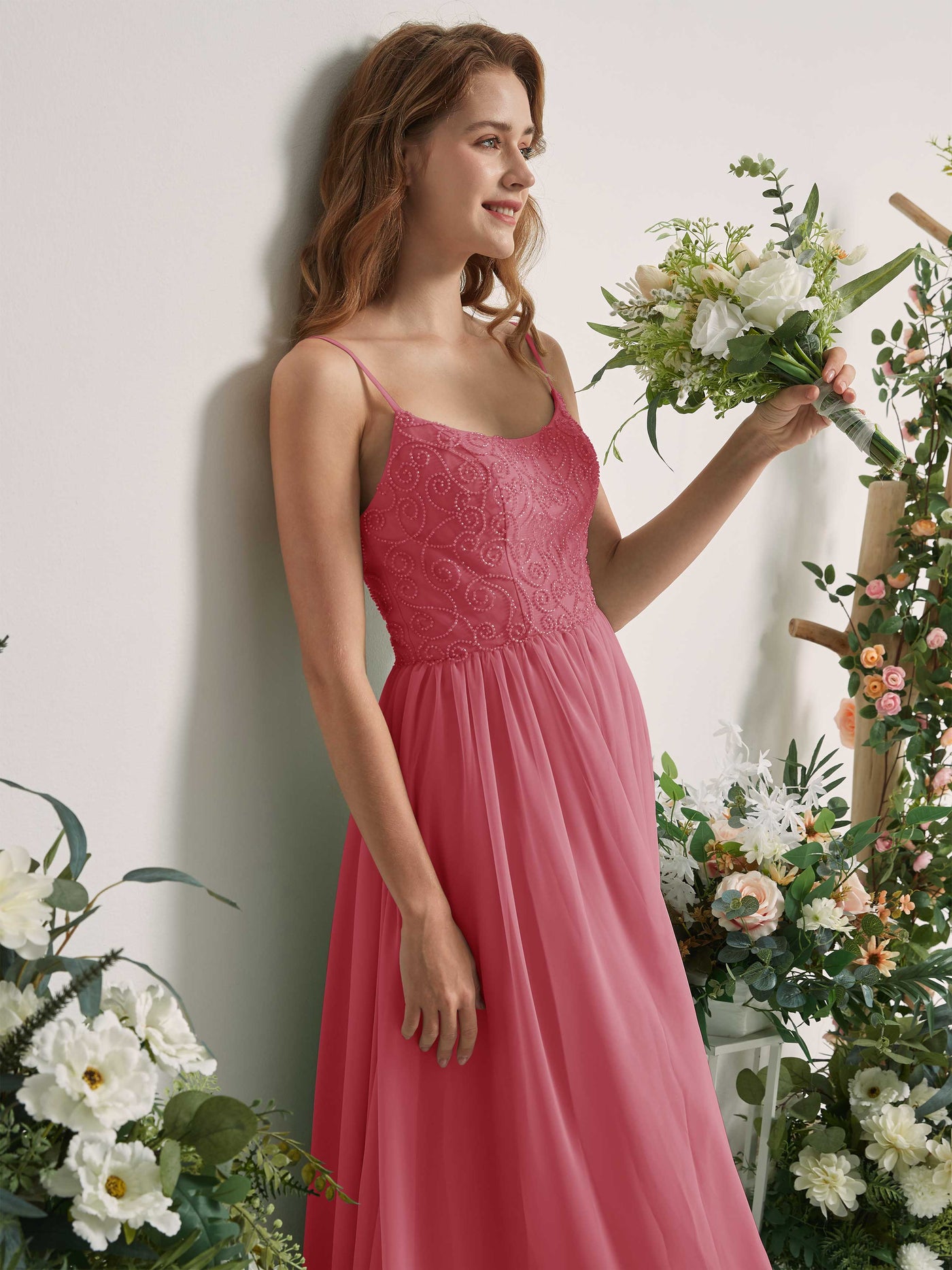Desert Rose Bridesmaid Dresses A-line Spaghetti-straps Sleeveless Chiffon Dresses (83221211)#color_desert-rose