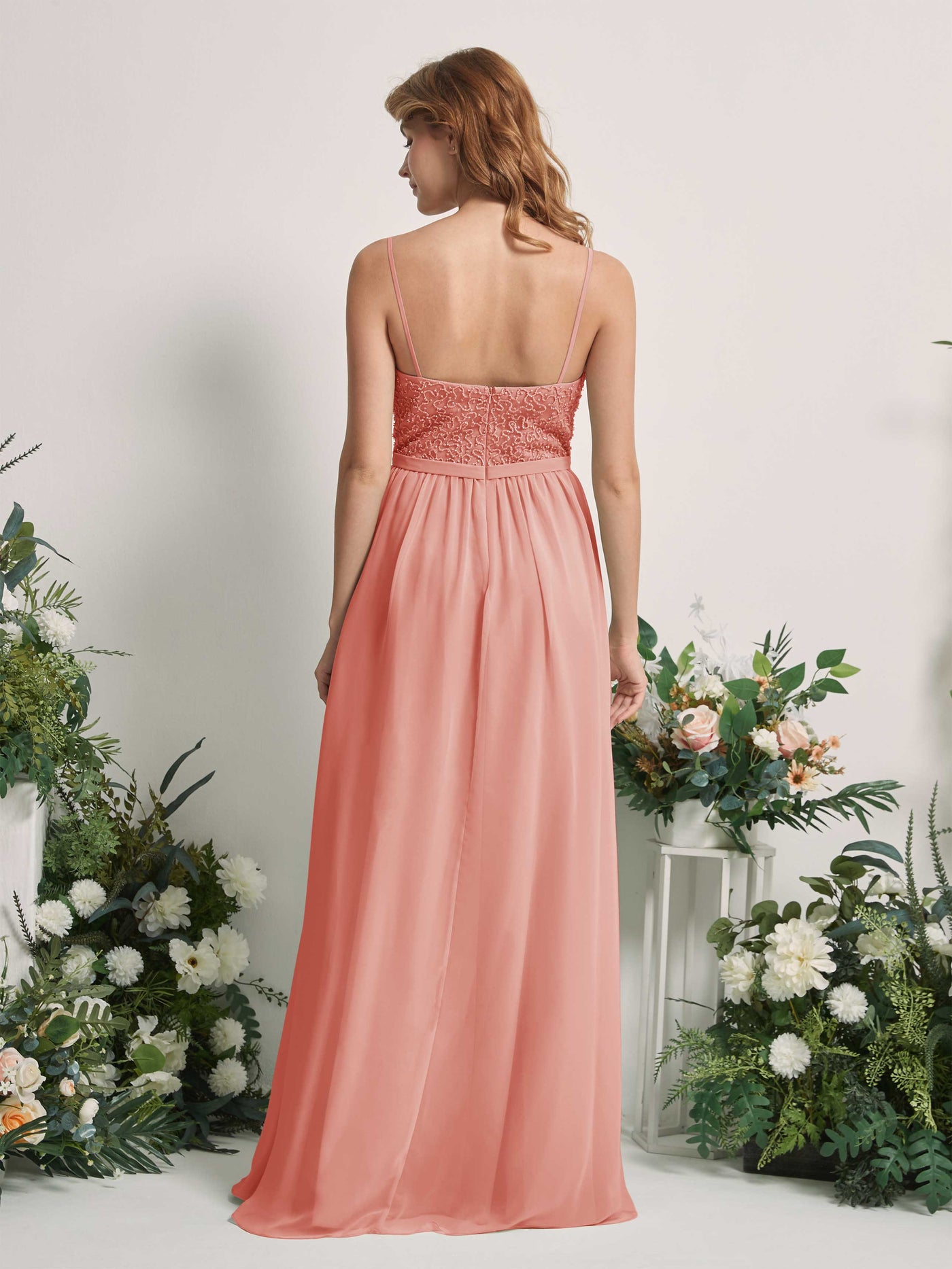Champagne Rose Bridesmaid Dresses A-line Open back Spaghetti-straps Sleeveless Dresses (83220106)#color_champagne-rose