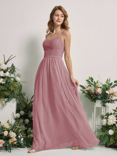 Carlyna Ursula A-Line Vintage Mauve Beaded Bridesmaid Dress Maxi Sleeveless Sweetheart Dress Side View 2 #color_vintage-mauve