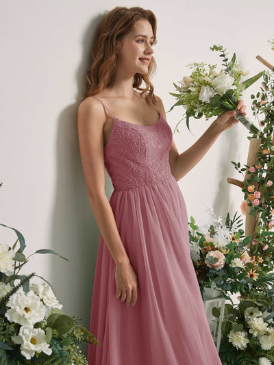 Carlyna Verna A-Line Vintage Mauve Beaded Bridesmaid Dress Maxi Sleeveless Sweetheart Dress Side View 2 #color_vintage-mauve