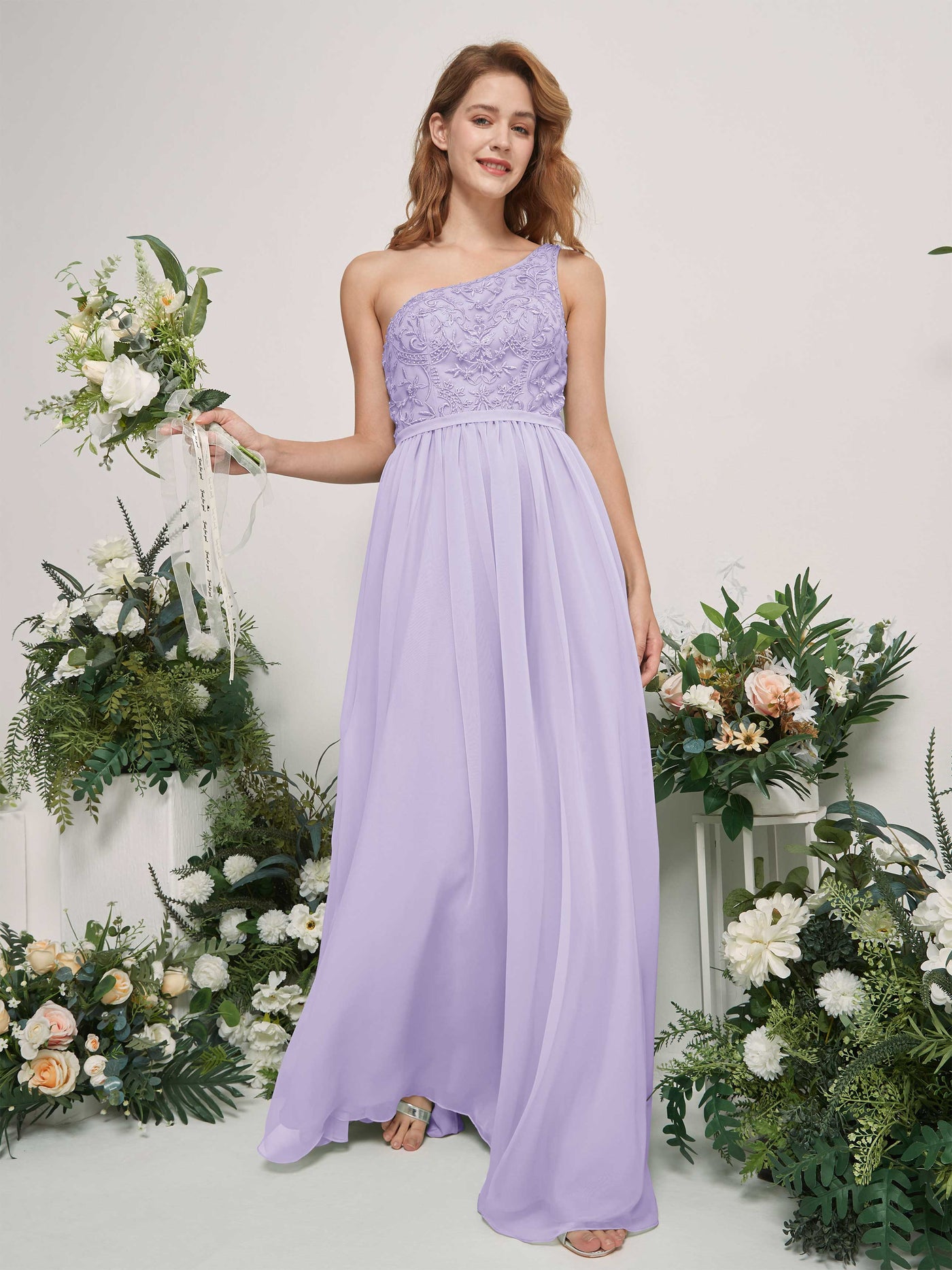 Lilac Bridesmaid Dresses A-line Open back One Shoulder Sleeveless Dresses (83220514)#color_lilac