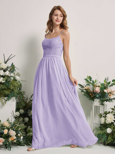 Carlyna Ursula A-Line Lilac Beaded Bridesmaid Dress Maxi Sleeveless Sweetheart Dress Side View 2 #color_lilac