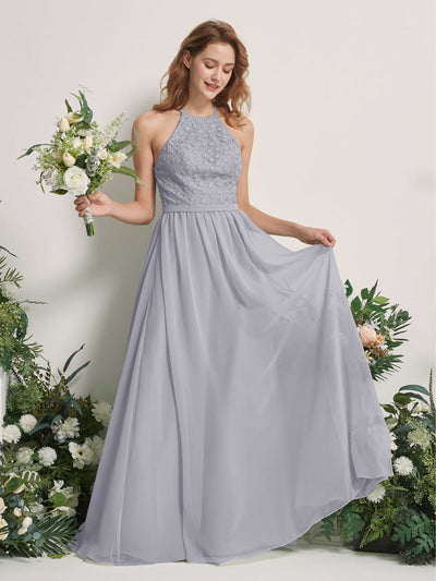 Carlyna Denise A-Line Dusty Lavender Embroidered Bridesmaid Dress Maxi Sleeveless Round Neck Dress Front View #color_dusty-lavender