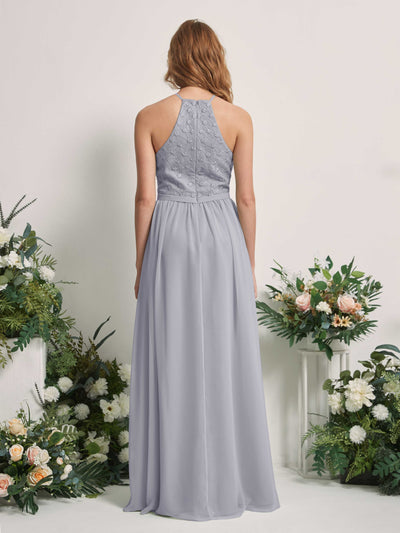 Carlyna Denise A-Line Dusty Lavender Embroidered Bridesmaid Dress Maxi Sleeveless Round Neck Dress Back View #color_dusty-lavender
