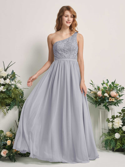 Carlyna Bonita A-Line Dusty Lavender Embroidered Bridesmaid Dress Maxi Sleeveless One Shoulder Dress Front View #color_dusty-lavender