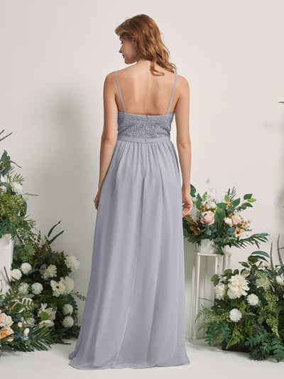 Carlyna Ursula A-Line Dusty Lavender Beaded Bridesmaid Dress Maxi Sleeveless Sweetheart Dress Back View #color_dusty-lavender