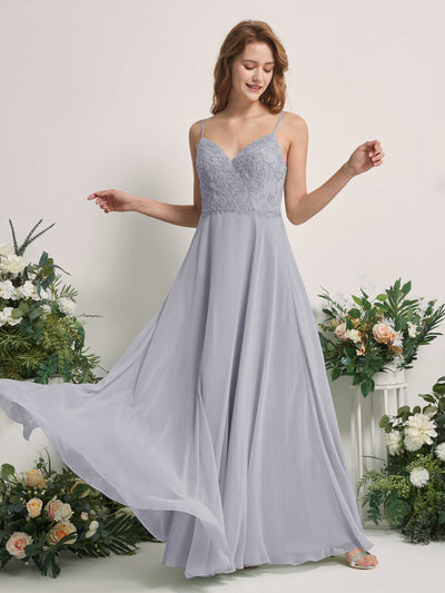 Carlyna Gail A-Line Dusty Lavender Beaded Bridesmaid Dress Maxi Sleeveless V-Neck Dress Front View #color_dusty-lavender