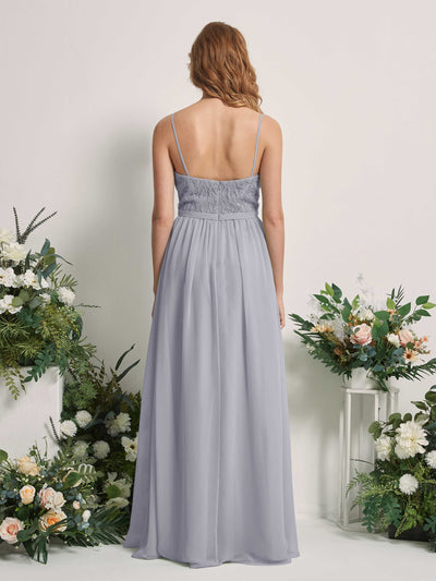 Carlyna Alexandra A-Line Dusty Lavender Beaded Bridesmaid Dress Maxi Sleeveless V-Neck Dress Back View #color_dusty-lavender