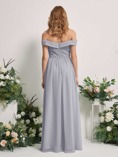Carlyna Leona A-Line Dusty Lavender Embroidered Bridesmaid Dress Maxi Sleeveless Sweetheart Dress Back View #color_dusty-lavender