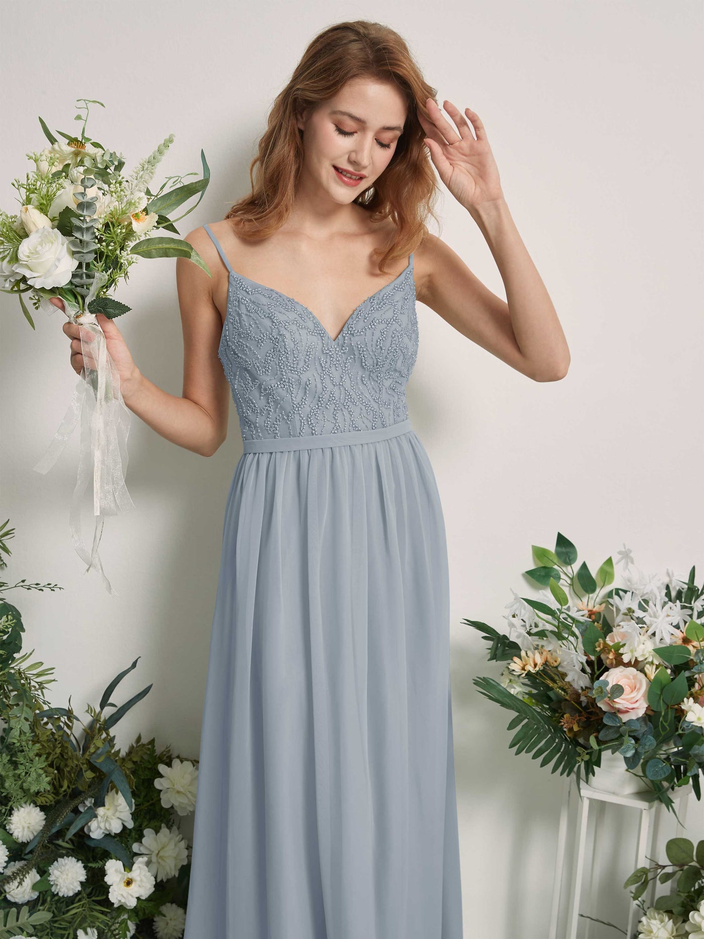 Dusty Blue-Upgrade Bridesmaid Dresses A-line Spaghetti-straps Sleeveless Chiffon Dresses (81226504)#color_dusty-blue-upgrade