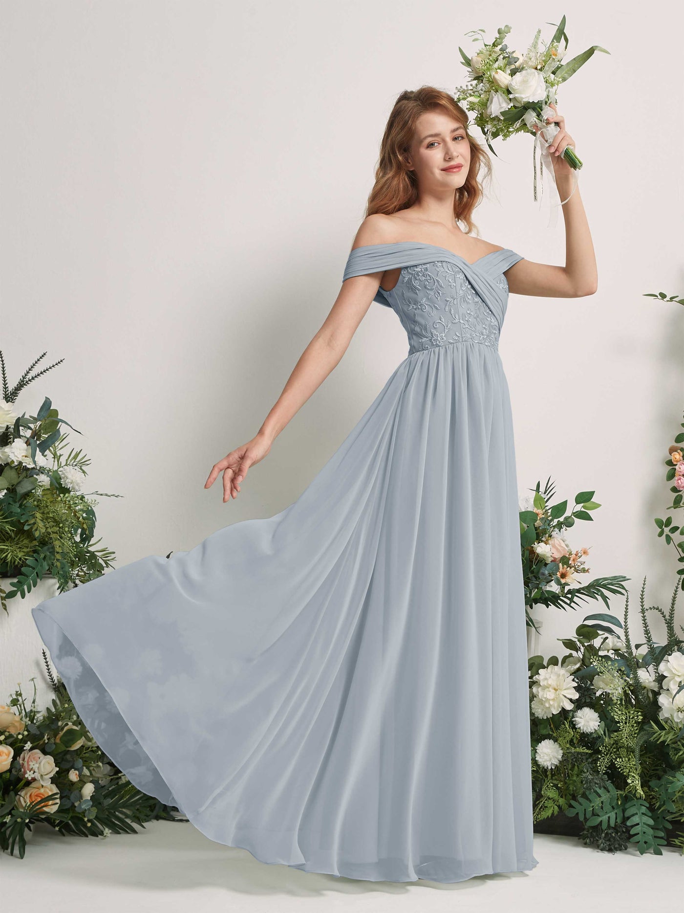 Dusty Blue-Upgrade Bridesmaid Dresses Ball Gown Off Shoulder Sleeveless Chiffon Dresses (83220404)#color_dusty-blue-upgrade
