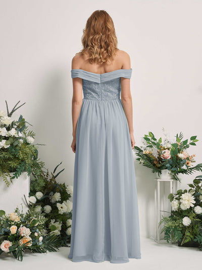 Carlyna Leona A-Line Dusty Blue-Upgrade Embroidered Bridesmaid Dress Maxi Sleeveless Sweetheart Dress Back View #color_dusty-blue-upgrade