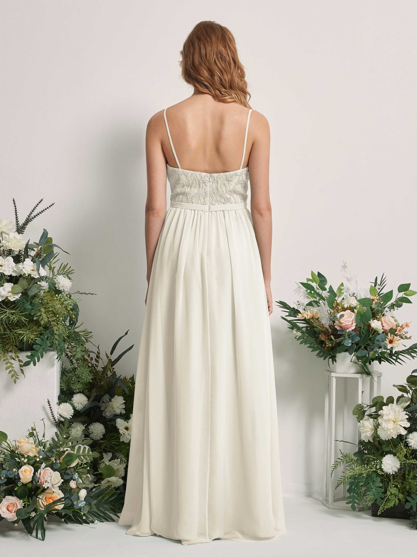 Ivory Bridesmaid Dresses A-line Spaghetti-straps Sleeveless Chiffon Dresses (81226526)#color_ivory