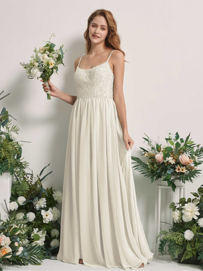 Carlyna Verna A-Line Ivory Beaded Bridesmaid Dress Maxi Sleeveless Sweetheart Dress Front View #color_ivory