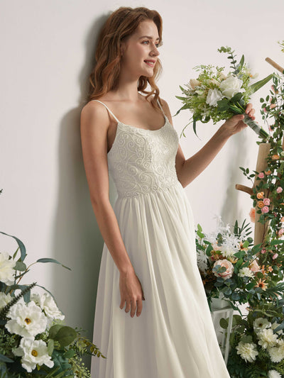 Carlyna Verna A-Line Ivory Beaded Bridesmaid Dress Maxi Sleeveless Sweetheart Dress Side View 2 #color_ivory