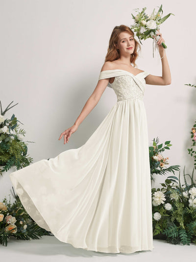 Carlyna Leona A-Line Ivory Embroidered Bridesmaid Dress Maxi Sleeveless Sweetheart Dress Side View 2 #color_ivory