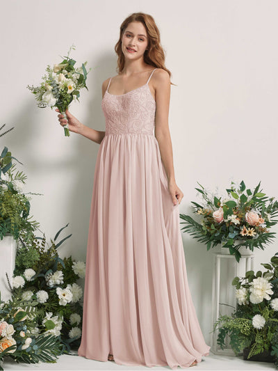 Carlyna Verna A-Line Biscotti Beaded Bridesmaid Dress Maxi Sleeveless Sweetheart Dress Front View #color_biscotti