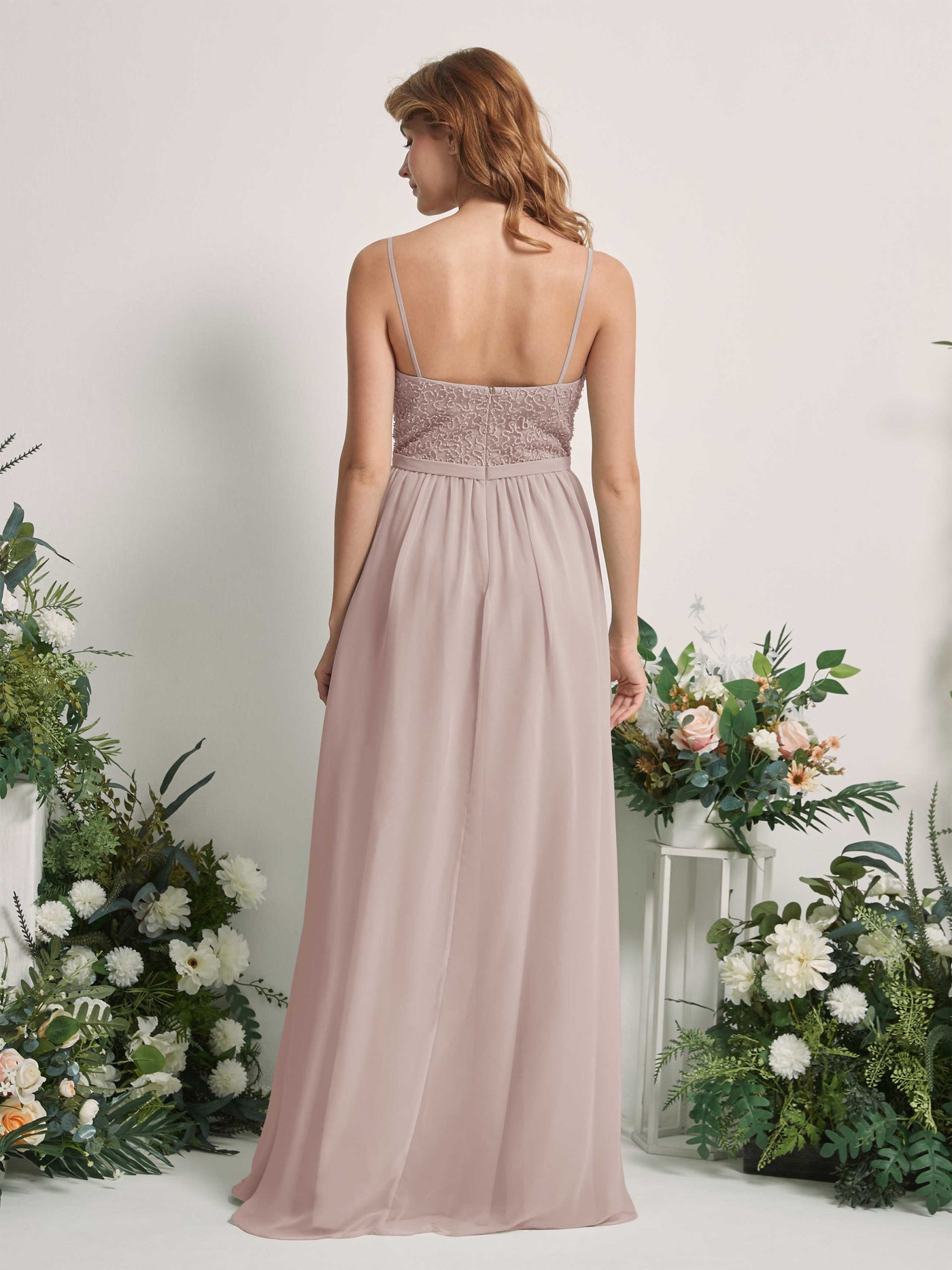 Taupe Bridesmaid Dresses A-line Open back Spaghetti-straps Sleeveless Dresses (83220124)#color_taupe