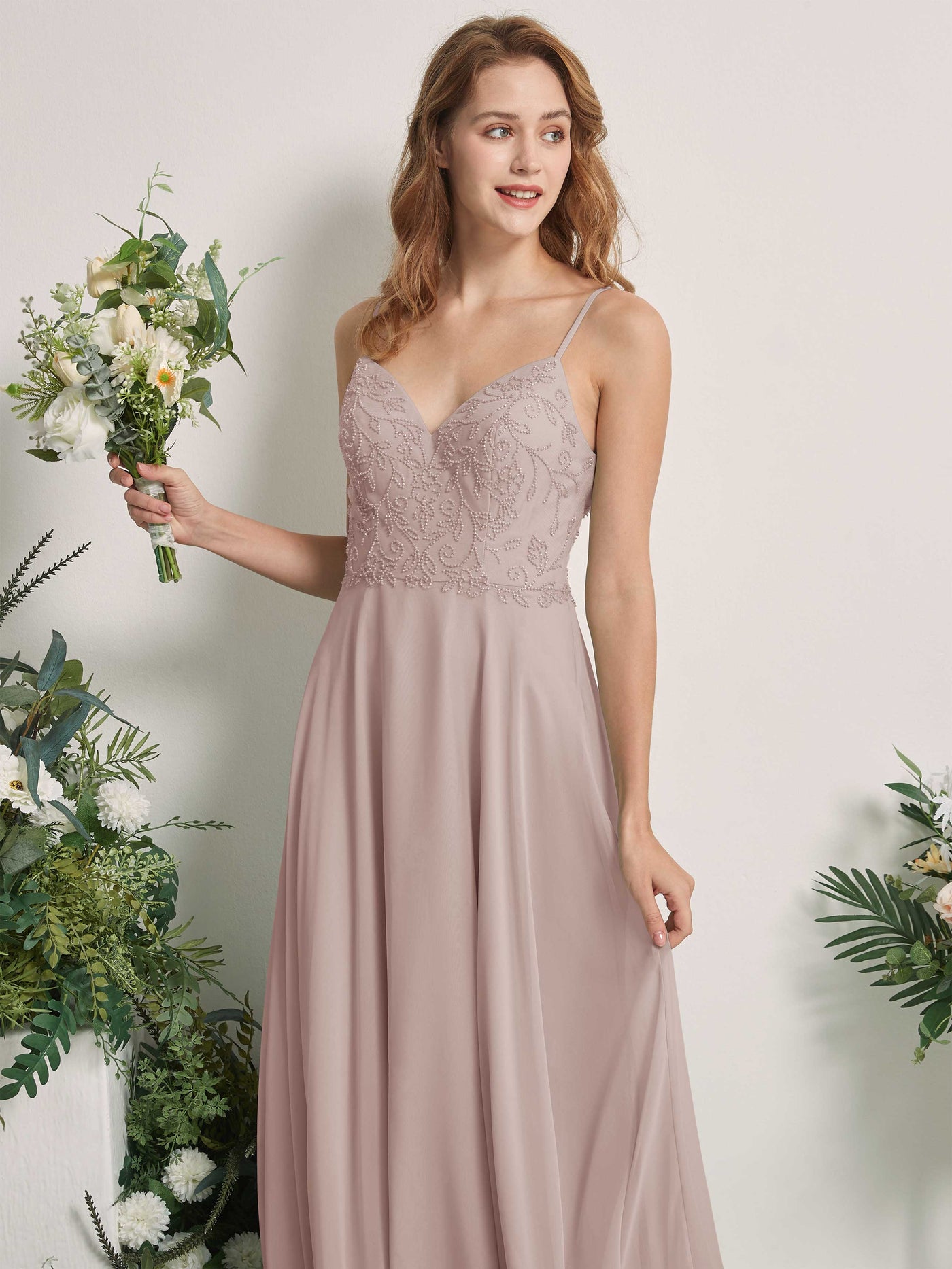 Taupe Bridesmaid Dresses A-line Open back Spaghetti-straps Sleeveless Dresses (83221124)#color_taupe