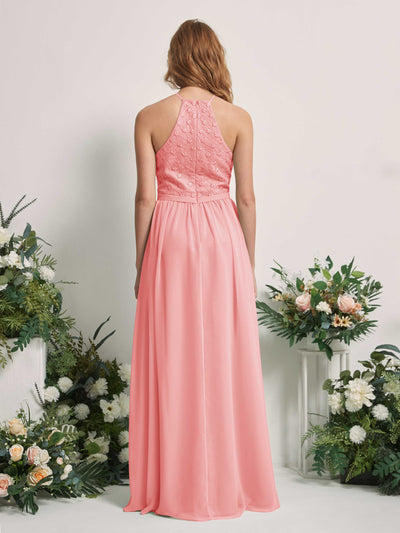 Carlyna Denise A-Line Ballet Pink Embroidered Bridesmaid Dress Maxi Sleeveless Round Neck Dress Back View #color_ballet-pink