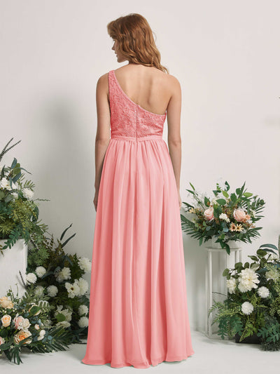 Carlyna Bonita A-Line Ballet Pink Embroidered Bridesmaid Dress Maxi Sleeveless One Shoulder Dress Back View #color_ballet-pink
