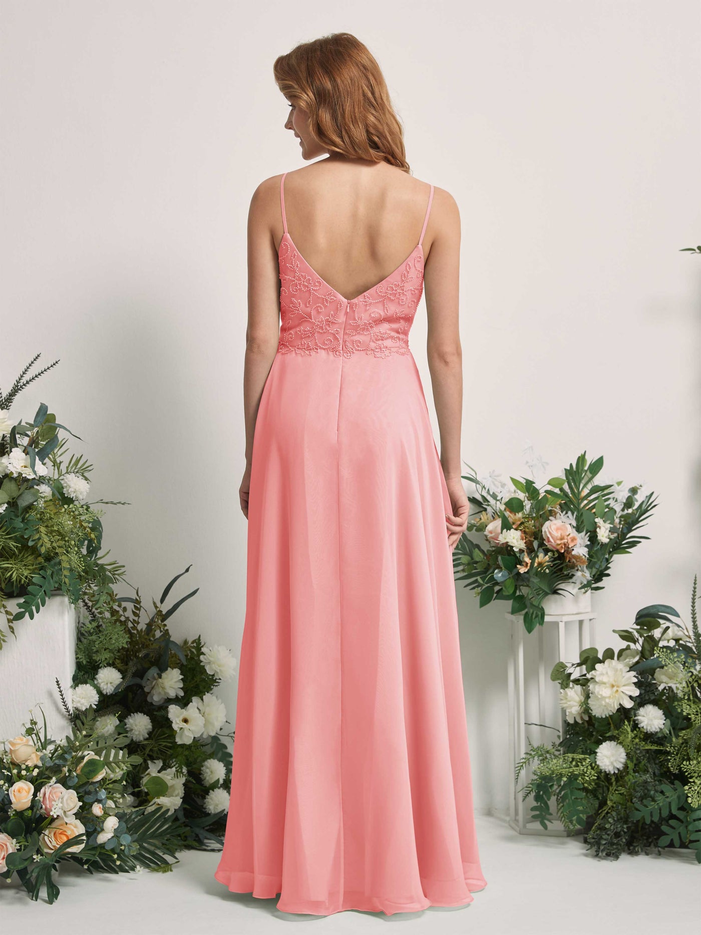 Ballet Pink Bridesmaid Dresses A-line Open back Spaghetti-straps Sleeveless Dresses (83221140)#color_ballet-pink