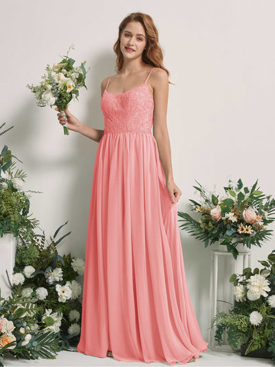 Carlyna Verna A-Line Ballet Pink Beaded Bridesmaid Dress Maxi Sleeveless Sweetheart Dress Front View #color_ballet-pink