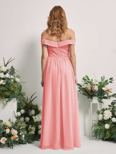 Carlyna Leona A-Line Ballet Pink Embroidered Bridesmaid Dress Maxi Sleeveless Sweetheart Dress Back View #color_ballet-pink