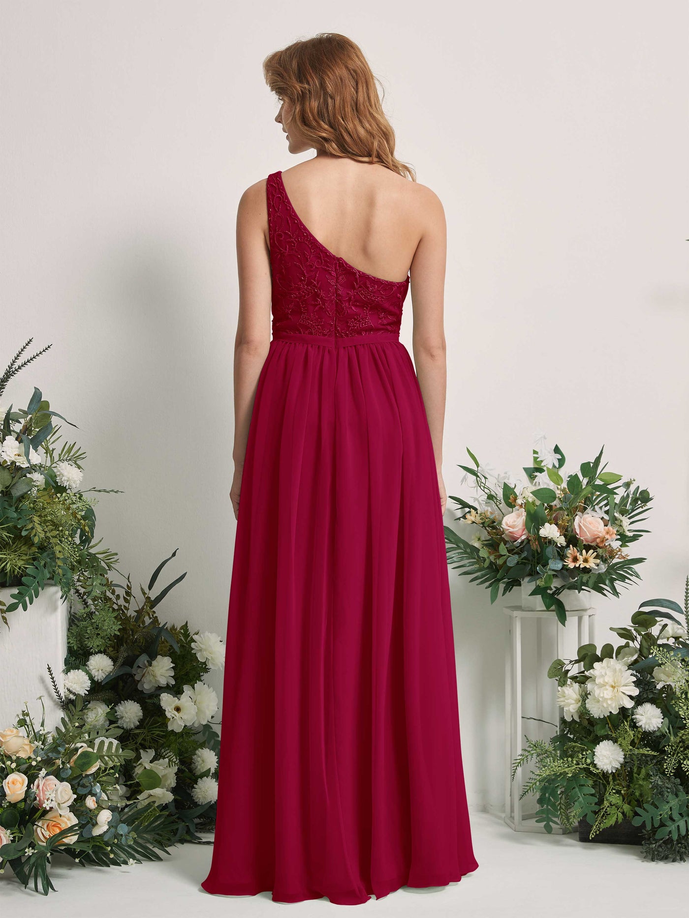 Jester Red Bridesmaid Dresses A-line Open back One Shoulder Sleeveless Dresses (83220541)#color_jester-red