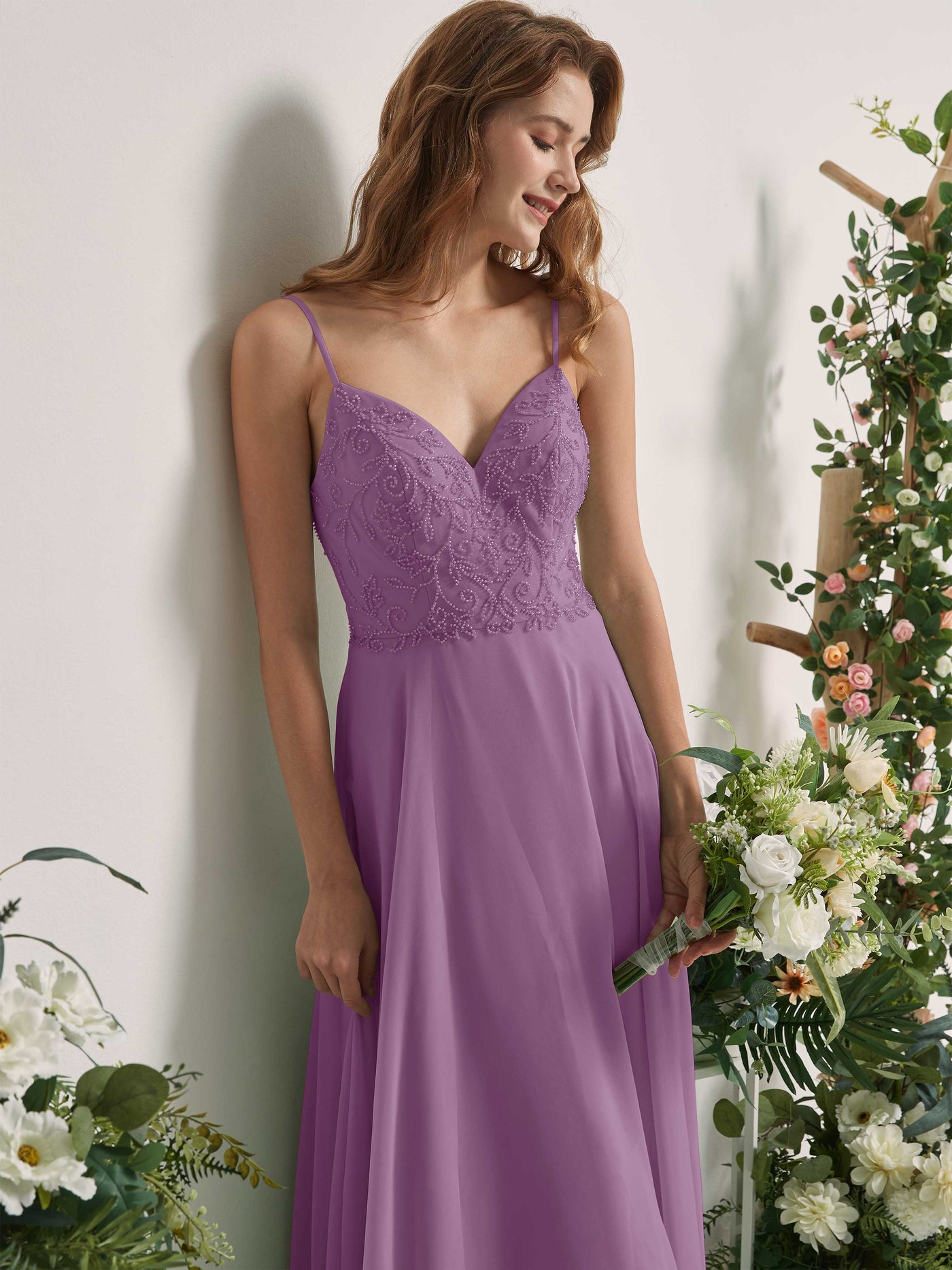 Orchid Mist Bridesmaid Dresses A-line Open back Spaghetti-straps Sleeveless Dresses (83221121)#color_orchid-mist