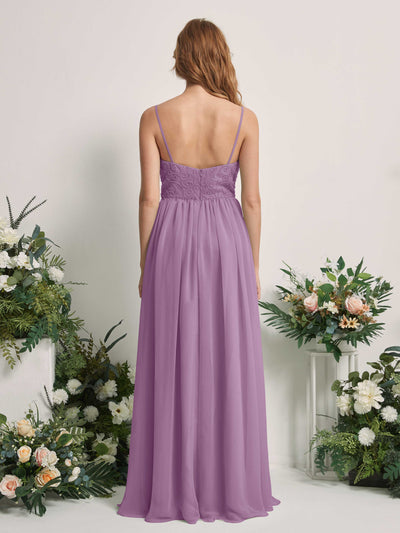 Carlyna Verna A-Line Orchid Mist Beaded Bridesmaid Dress Maxi Sleeveless Sweetheart Dress Back View #color_orchid-mist