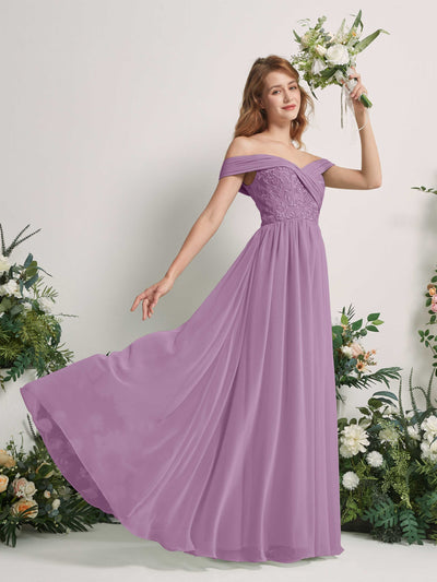 Carlyna Leona A-Line Orchid Mist Embroidered Bridesmaid Dress Maxi Sleeveless Sweetheart Dress Side View 2 #color_orchid-mist