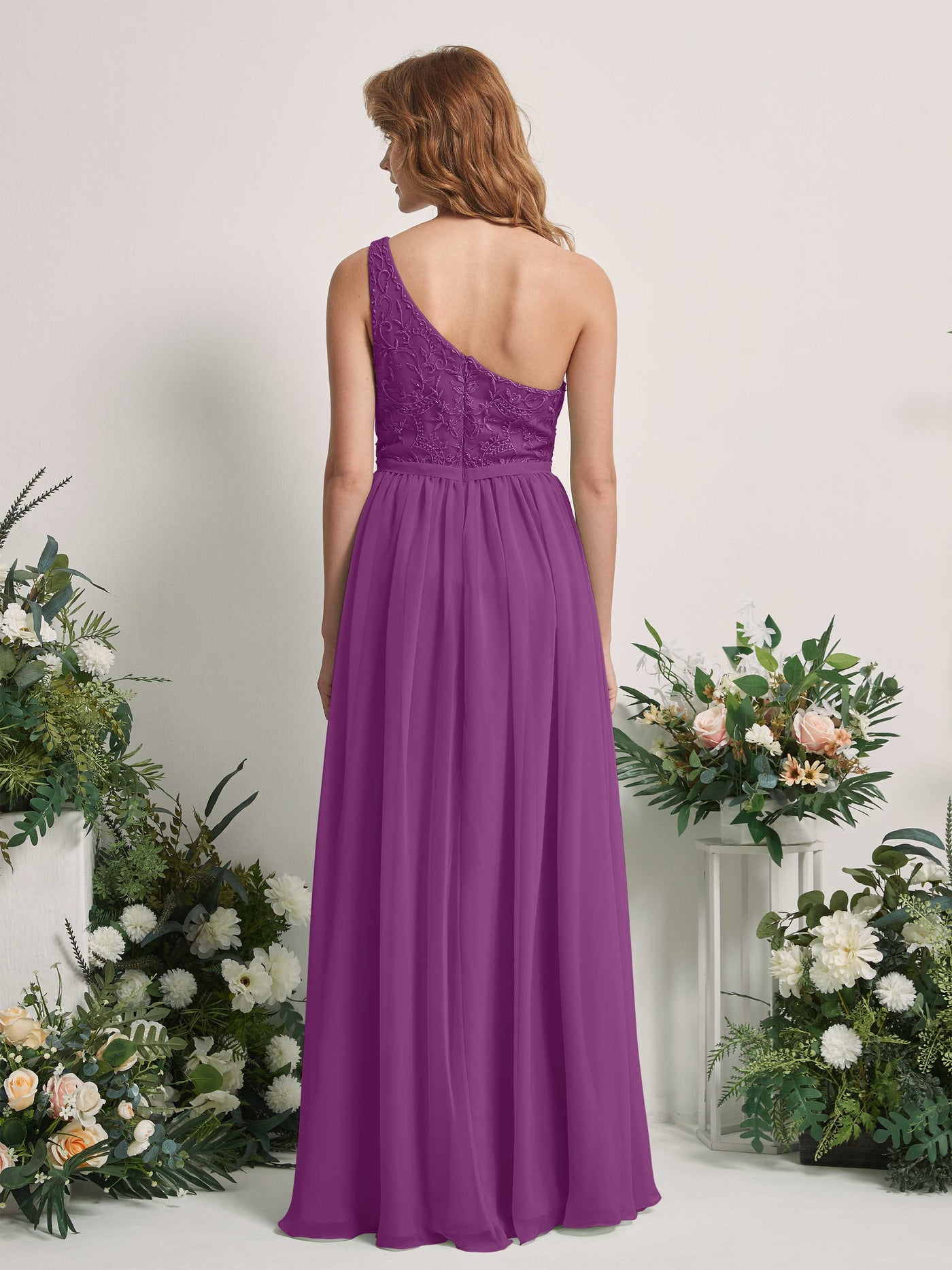 Purple Bridesmaid Dresses A-line Open back One Shoulder Sleeveless Dresses (83220536)#color_purple
