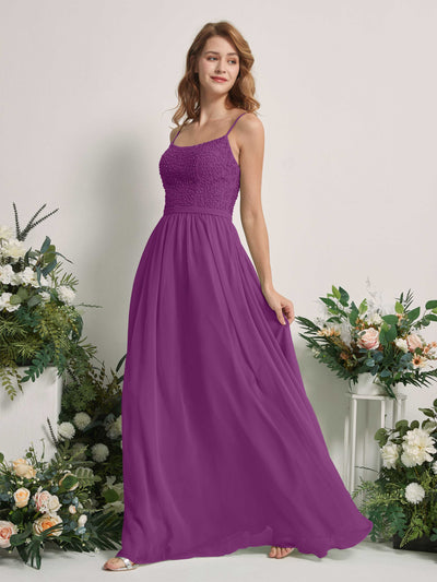 Carlyna Ursula A-Line Purple Beaded Bridesmaid Dress Maxi Sleeveless Sweetheart Dress Side View 2 #color_purple