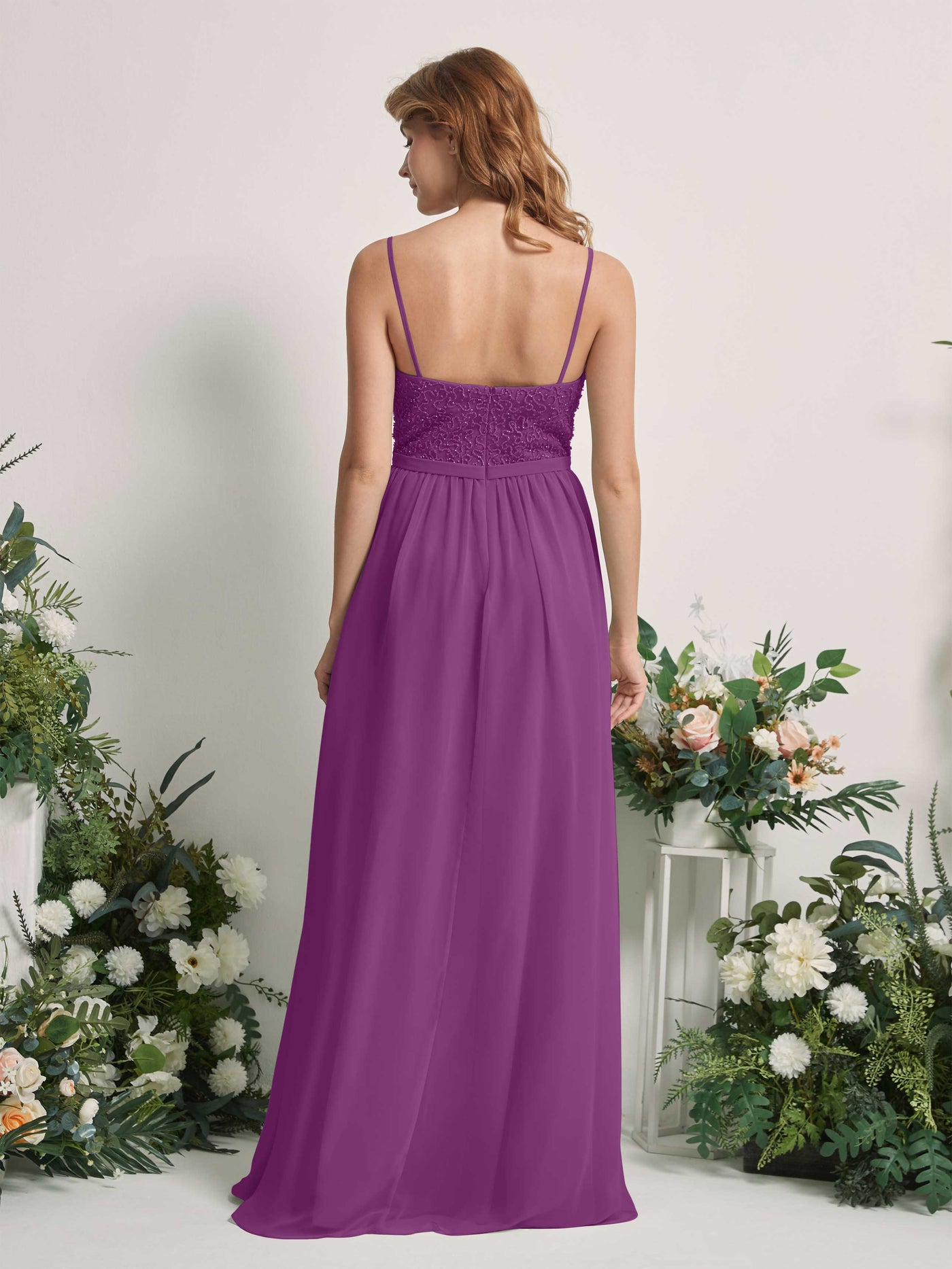 Purple Bridesmaid Dresses A-line Open back Spaghetti-straps Sleeveless Dresses (83220136)#color_purple